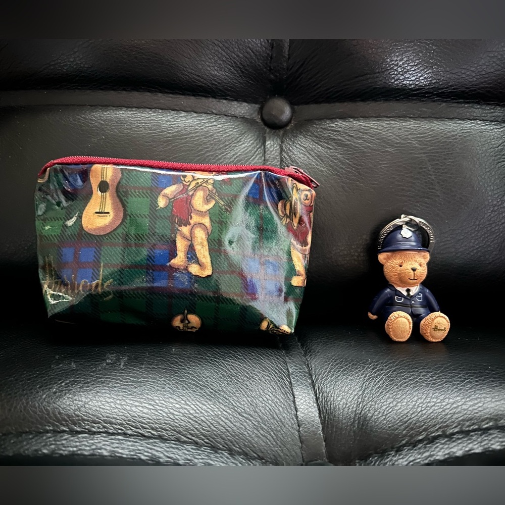 Harrods Bobby Bear Keychain & Tartan Bear Coin Purse Set London Souvenir